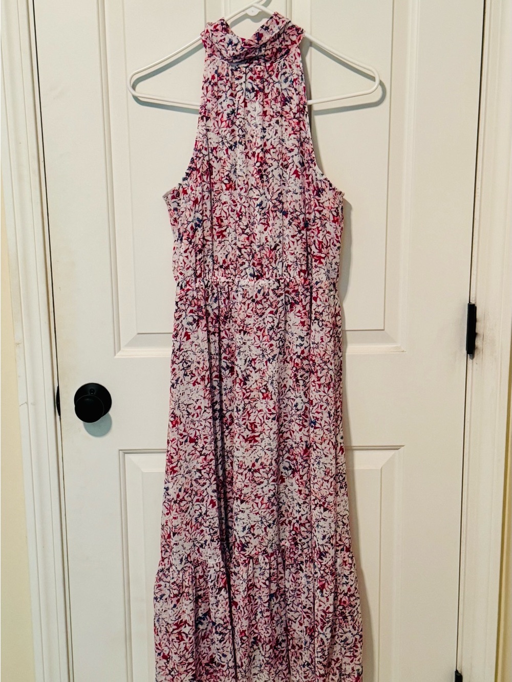 Banana Republic Factory Pink Floral Halter Maxi Dress